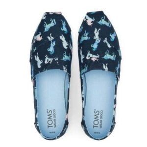 NWOT TOMS Alpargata Slip-Ons, Navy with Colorful Unicorns